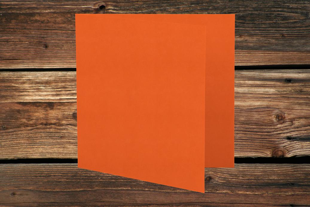 Klappkarten 110x110/220 mm Dunkelorange 230 g/qm